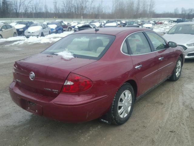 2G4WC582161142564 - 2006 BUICK LACROSSE C RED photo 4