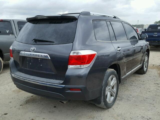 5TDYK3EH0DS108893 - 2013 TOYOTA HIGHLANDER GRAY photo 4