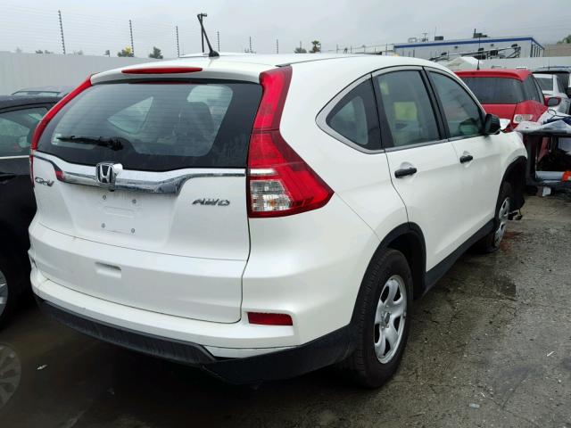 5J6RM4H33GL122937 - 2016 HONDA CR-V LX WHITE photo 4