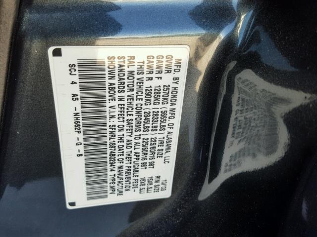 5FNRL18974B029414 - 2004 HONDA ODYSSEY EX GREEN photo 10