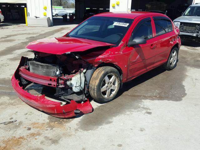 1G1AT58H397200922 - 2009 CHEVROLET COBALT LT RED photo 2