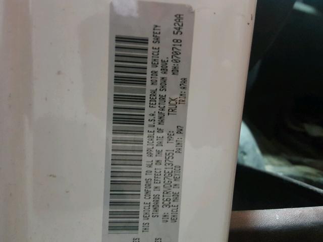 3C6TRVDG7GE137551 - 2016 RAM PROMASTER WHITE photo 10