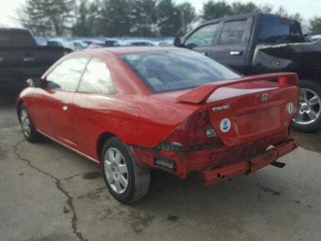 1HGEM22931L113587 - 2001 HONDA CIVIC SI RED photo 3