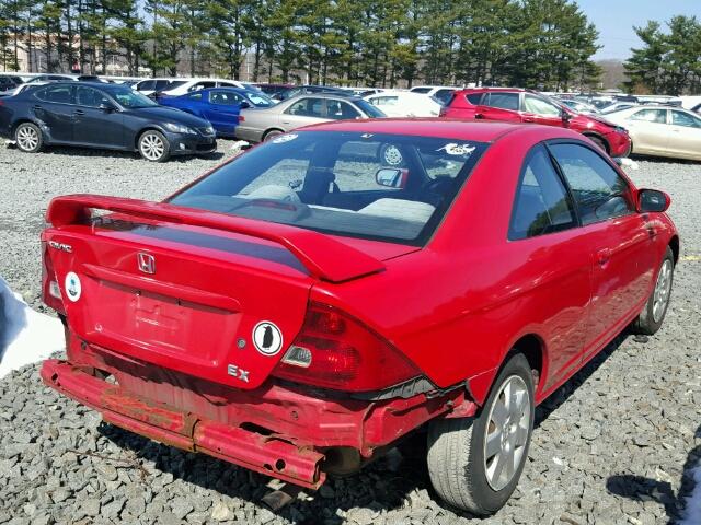 1HGEM22931L113587 - 2001 HONDA CIVIC SI RED photo 4