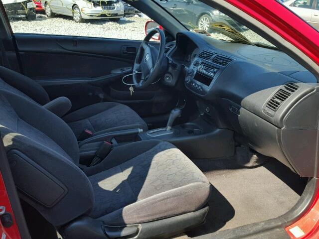 1HGEM22931L113587 - 2001 HONDA CIVIC SI RED photo 5