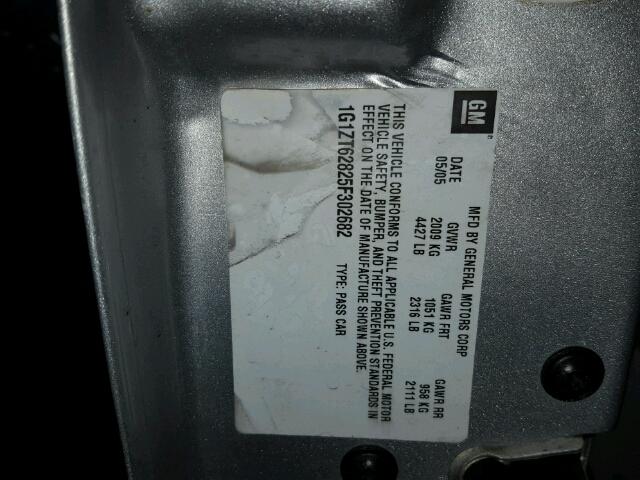 1G1ZT62825F302682 - 2005 CHEVROLET MALIBU MAX 银色 照片 10