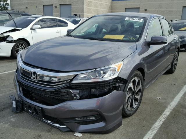 1HGCR3F89HA032499 - 2017 HONDA ACCORD EXL GRAY photo 2