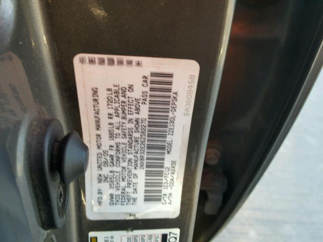 1NXBR32E26Z582270 - 2006 TOYOTA COROLLA CE GRAY photo 10