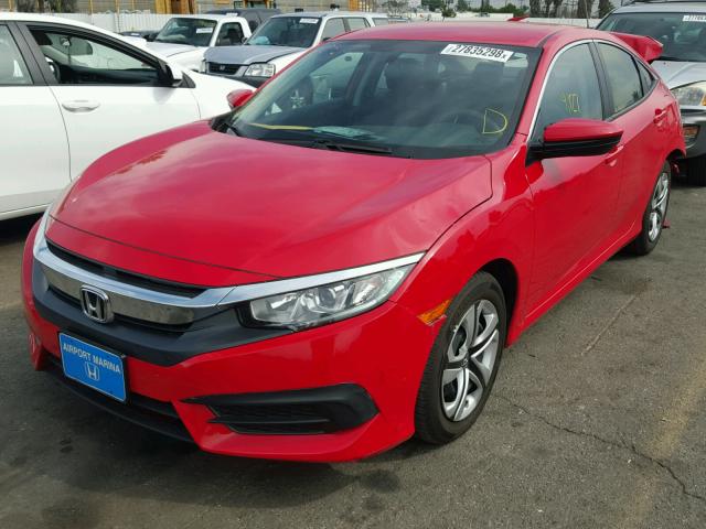 2HGFC2F56GH569376 - 2016 HONDA CIVIC LX RED photo 2