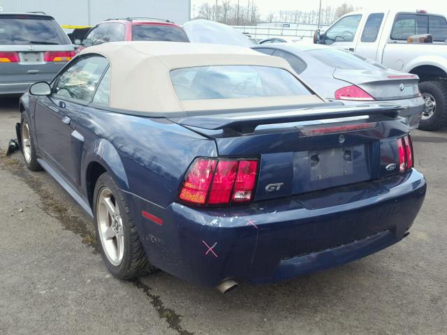 1FAFP45X33F442832 - 2003 FORD MUSTANG GT BLUE photo 3