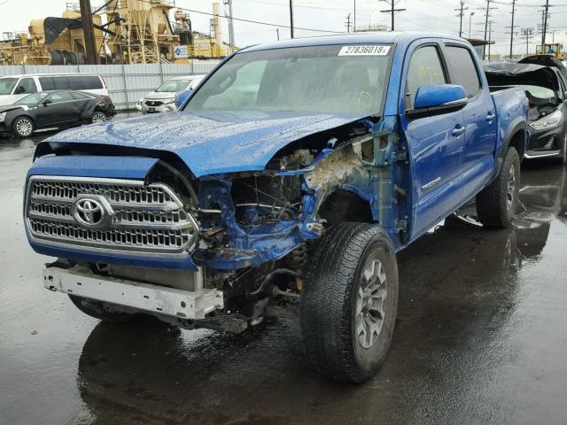 3TMAZ5CN5GM017186 - 2016 TOYOTA TACOMA DOU BLUE photo 2