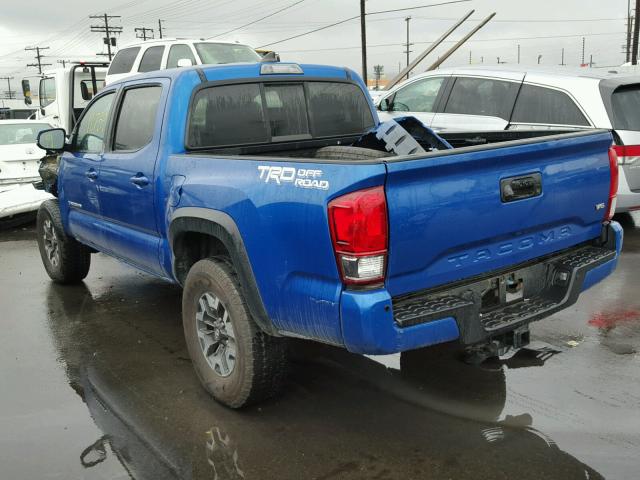 3TMAZ5CN5GM017186 - 2016 TOYOTA TACOMA DOU BLUE photo 3