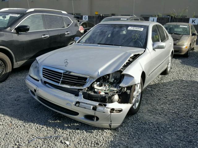 WDBNF70J02A255328 - 2002 MERCEDES-BENZ S 430 SILVER photo 2