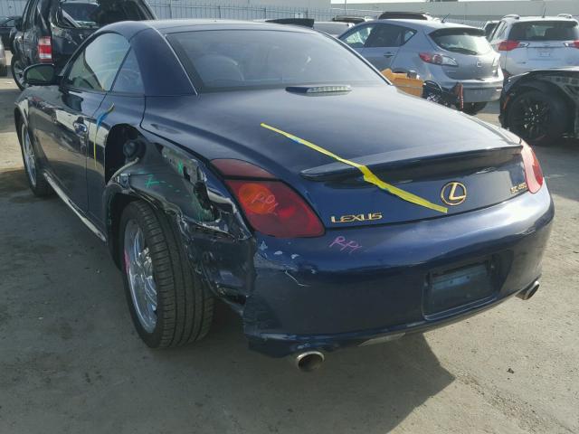 JTHFN48Y630039370 - 2003 LEXUS SC 430 BLUE photo 3