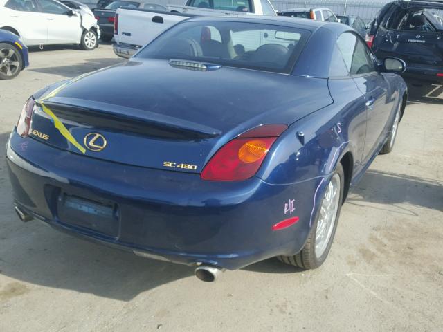 JTHFN48Y630039370 - 2003 LEXUS SC 430 BLUE photo 4