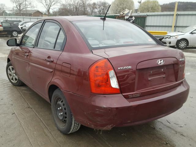 KMHCN4AC2AU460412 - 2010 HYUNDAI ACCENT GLS MAROON photo 3