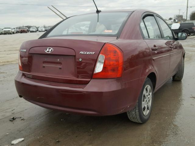 KMHCN4AC2AU460412 - 2010 HYUNDAI ACCENT GLS MAROON photo 4