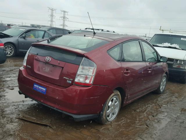 JTDKB20U553086218 - 2005 TOYOTA PRIUS BURGUNDY photo 4