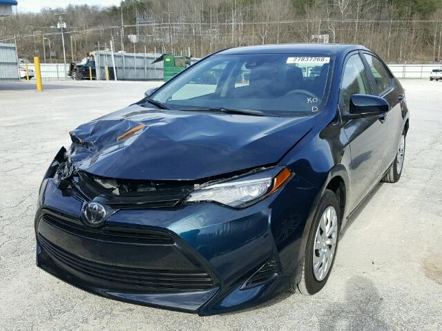 5YFBURHE1JP753612 - 2018 TOYOTA COROLLA L BLUE photo 2