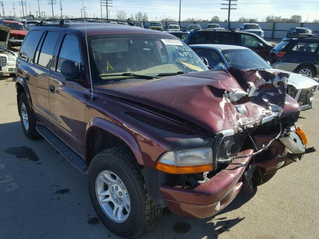 1B4HS48N72F204182 - 2002 DODGE DURANGO SL MAROON photo 1