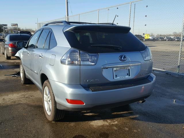 JTJHW31U782067017 - 2008 LEXUS RX 400H BLUE photo 3