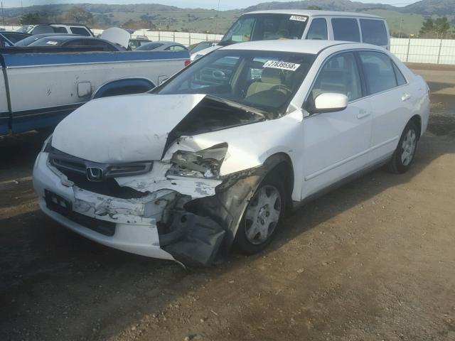 1HGCM56455A163674 - 2005 HONDA ACCORD LX WHITE photo 2