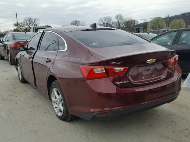 1G1ZB5ST5GF190951 - 2016 CHEVROLET MALIBU LS მუქწითელი ფოტო 3