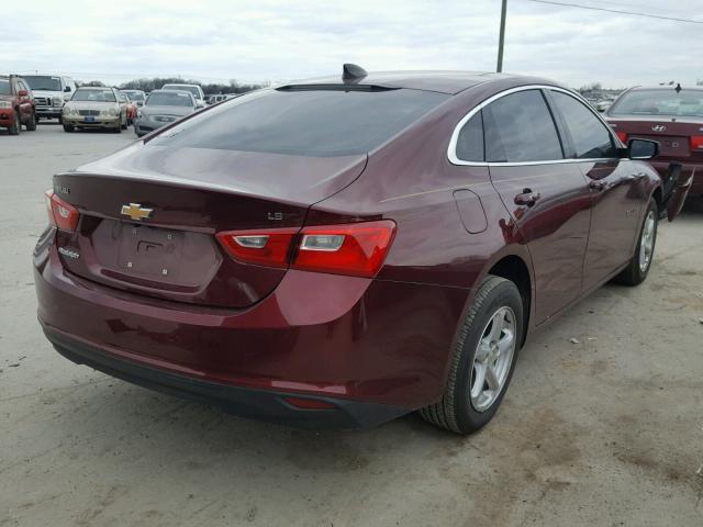 1G1ZB5ST5GF190951 - 2016 CHEVROLET MALIBU LS მუქწითელი ფოტო 4