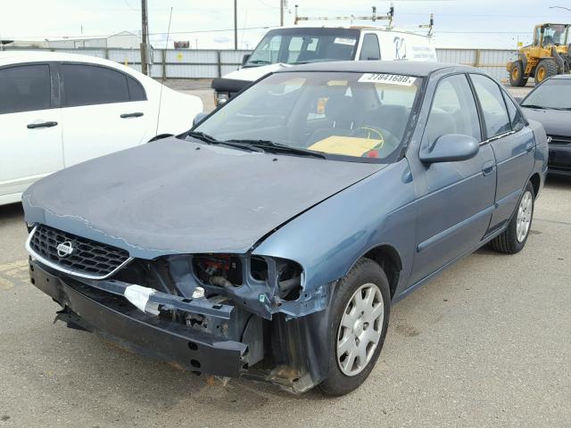 3N1CB51D22L619357 - 2002 NISSAN SENTRA XE BLUE photo 2