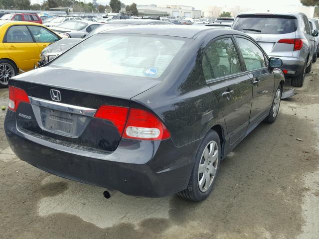 2HGFA16589H349613 - 2009 HONDA CIVIC LX BLACK photo 4