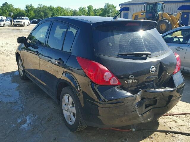 3N1BC13E28L407123 - 2008 NISSAN VERSA S BLACK photo 3