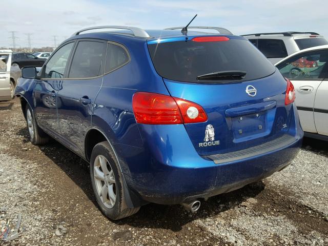 JN8AS58T09W043293 - 2009 NISSAN ROGUE S BLUE photo 3