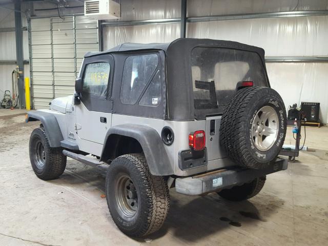 1J4FA49S84P740034 - 2004 JEEP WRANGLER / SILVER photo 3