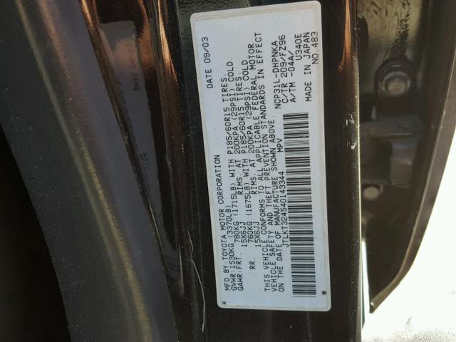 JTLKT324540143344 - 2004 TOYOTA SCION XB 黑色 照片 10