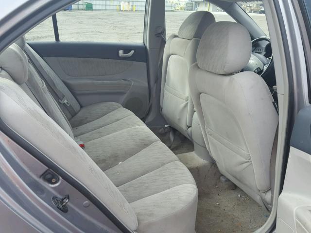 5NPET46C96H084742 - 2006 HYUNDAI SONATA GL GRAY photo 6