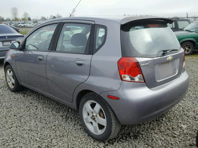 KL1TD66657B722523 - 2007 CHEVROLET AVEO BASE GRAY photo 3