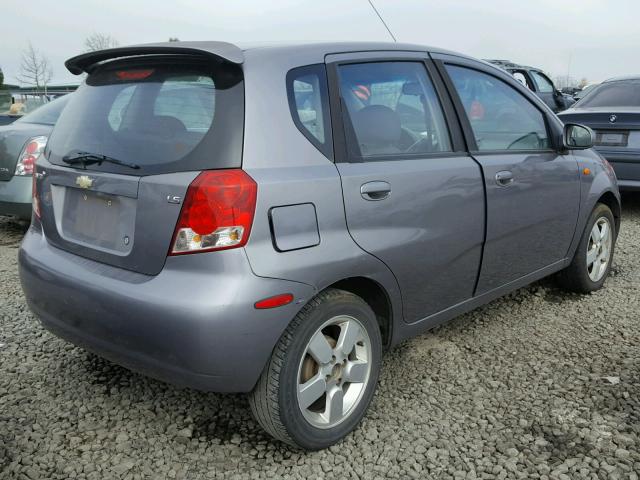 KL1TD66657B722523 - 2007 CHEVROLET AVEO BASE Gri fotoğraf 4