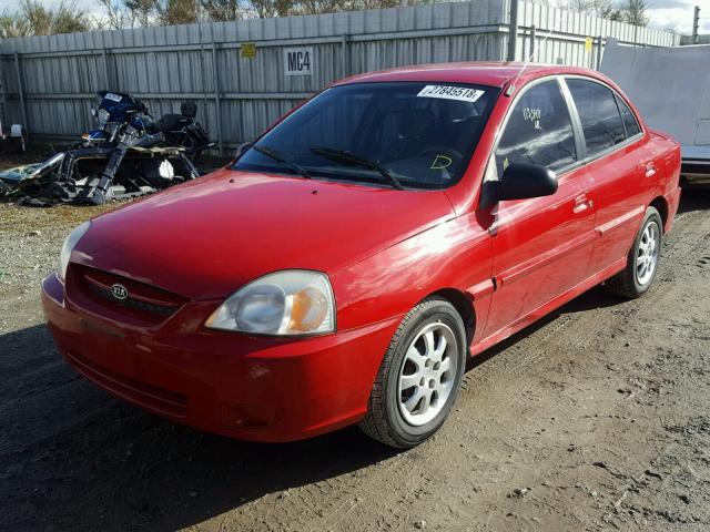 KNADC125146306566 - 2004 KIA RIO RED photo 2