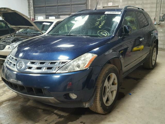 JN8AZ08WX3W211716 - 2003 NISSAN MURANO SL BLUE photo 2