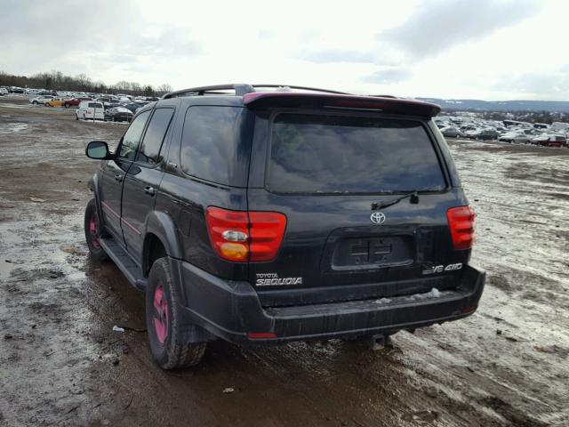 5TDBT48A02S136553 - 2002 TOYOTA SEQUOIA LI BLACK photo 3