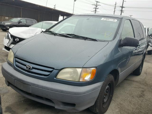 4T3ZF19C91U403965 - 2001 TOYOTA SIENNA CE TEAL photo 2