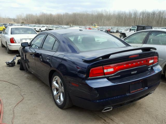 2C3CDXCT5DH579685 - 2013 DODGE CHARGER R/ BLUE photo 3