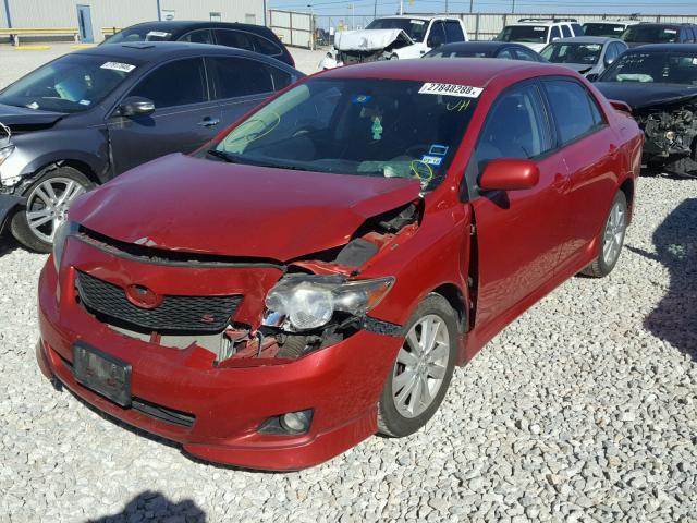 2T1BU4EE3AC528566 - 2010 TOYOTA COROLLA BA RED photo 2