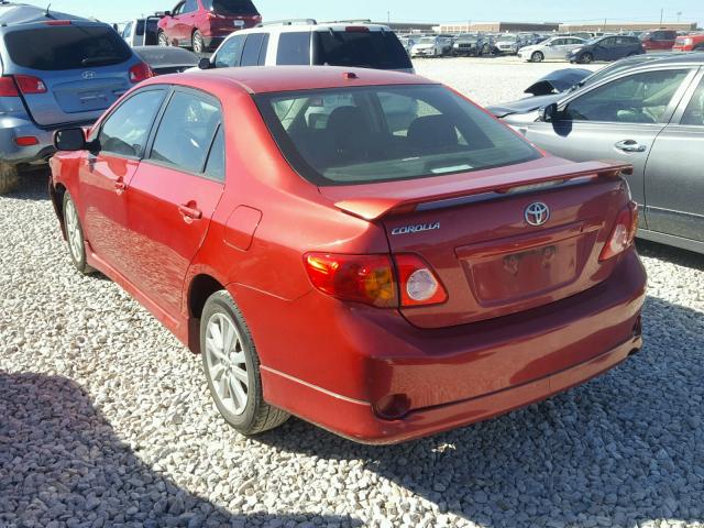 2T1BU4EE3AC528566 - 2010 TOYOTA COROLLA BA RED photo 3