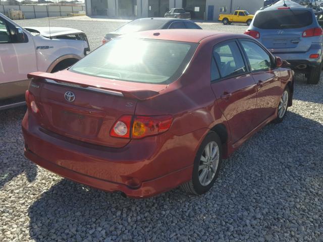 2T1BU4EE3AC528566 - 2010 TOYOTA COROLLA BA RED photo 4