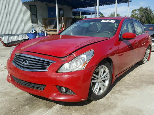 JN1CV6AP2AM406954 - 2010 INFINITI G37 BASE RED photo 2