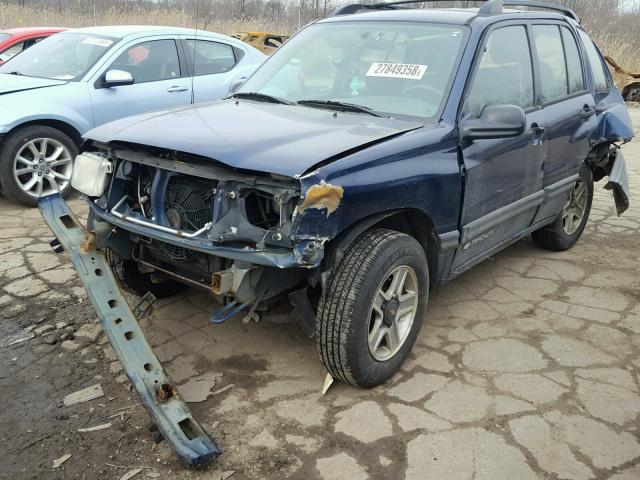 2CNBE13C026946403 - 2002 CHEVROLET TRACKER BLUE photo 2