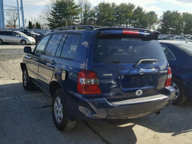 JTEGD21A370157985 - 2007 TOYOTA HIGHLANDER BLUE photo 3