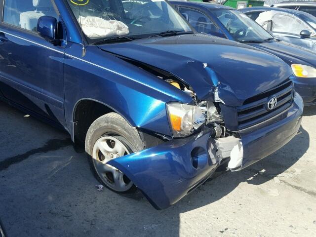 JTEGD21A370157985 - 2007 TOYOTA HIGHLANDER BLUE photo 9