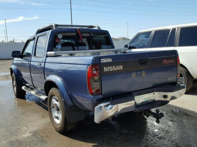 1N6ED27T7YC400036 - 2000 NISSAN FRONTIER C BLUE photo 3